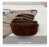 Korean Style Women's Wide Strap Crossbody Saddle Bag - Retro Chic