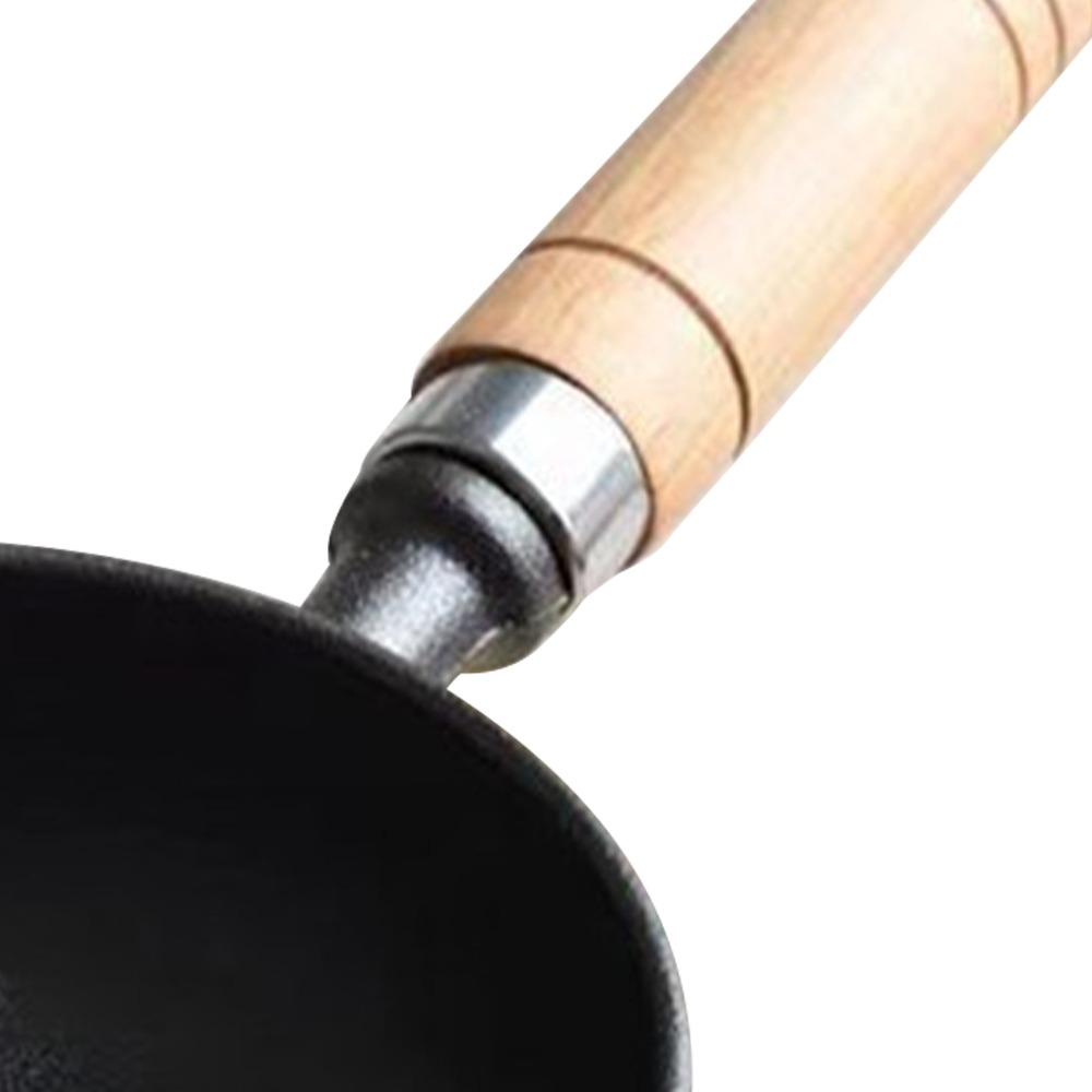 Black Wooden Color Cast Iron Pot Cast iron Oil Heating Pot Durable Mini Frying Pan  Kitchen Camping