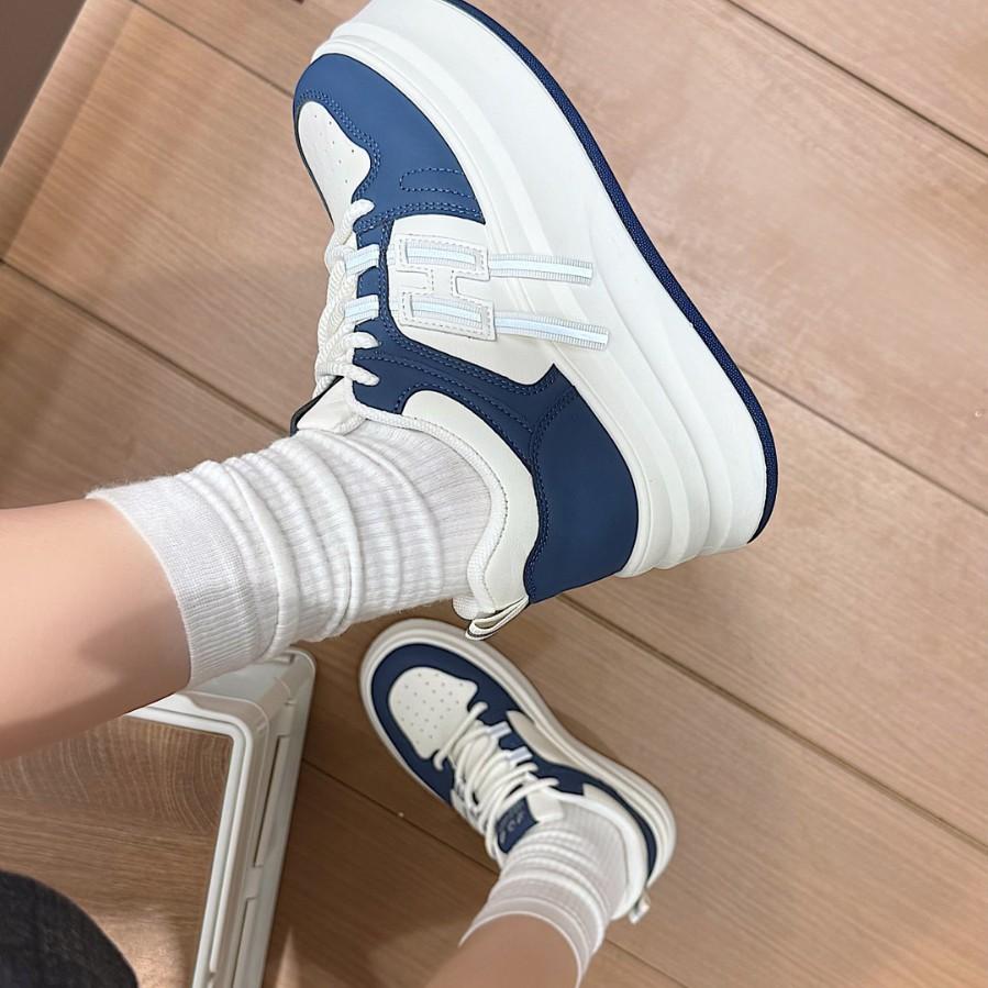 Muffin sole heightened breathable single shoes spring new soft sole versatile little white shoes 2025 Korean version small board shoes women