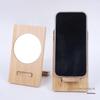 Portable Bamboo Mini Makeup Mirror with Phone Holder