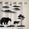 Bear Forest Silhouette Window Curtains for Living Room Luxury Bedroom Curtain Kitchen Blinds Drapes Curtains