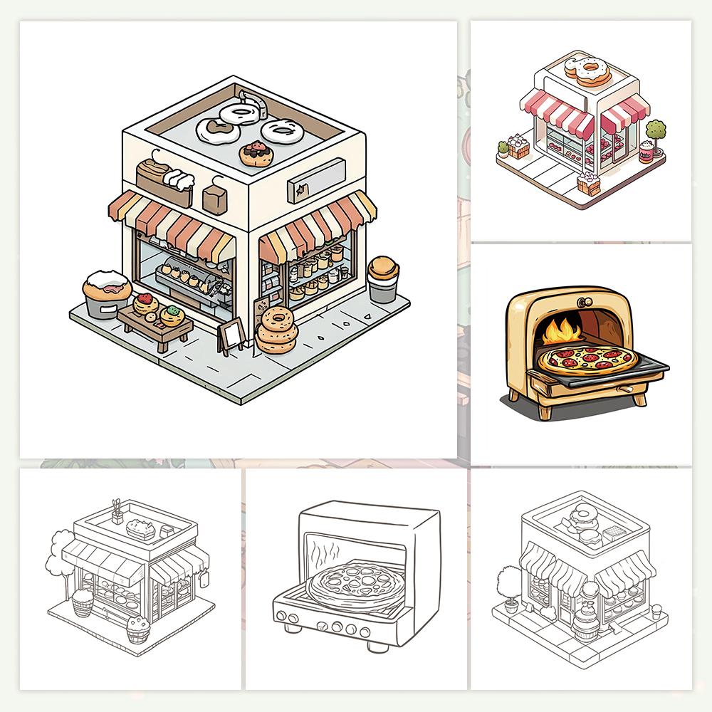 1pc, Room Colouring Book - Teen Colouring Book - 30 Sheets, 8.3x 8.3 inches, Adult Stress Relief, Birthday, Holiday Party Gift