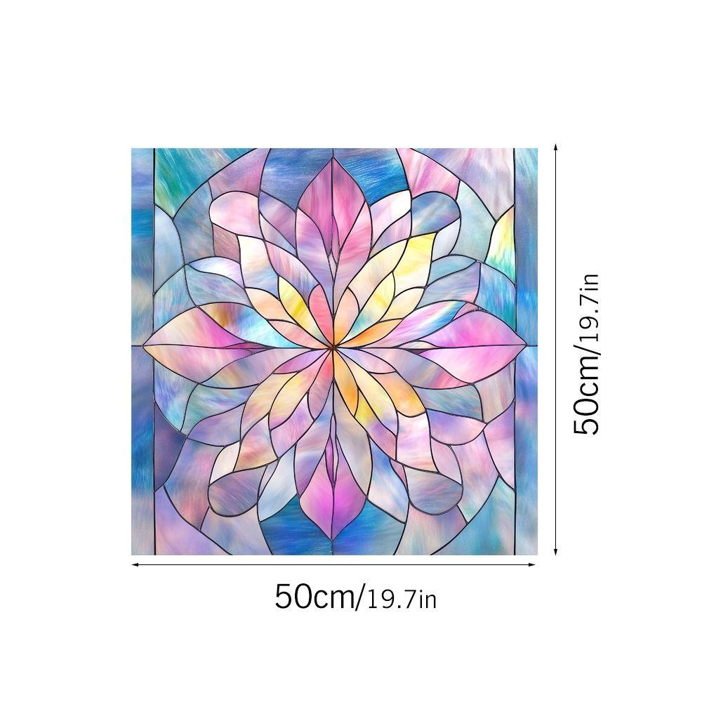 Floral Pattern Static Window Stickers Glass Block Design Decorative Sticker  Home Decoration