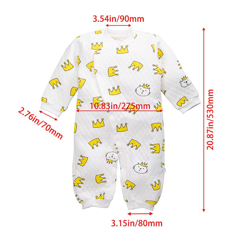 Infant Fall Winter Warm Thick Plush Boy Girl Baby Cotton Warm Rompers