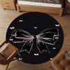 1pc bow ribbon Round Chair mat office Area Rug - Non-Slip, Floor Mat for Office, Bedroom, and Indoor Decor p127145