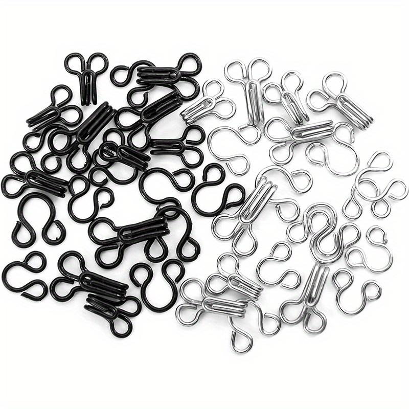 100 Pairs Sewing Hooks and Eyes Closure for Bra Clothing Trousers Skirt Sewing DIY Craft Silver