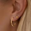4Pcs/Set Titanium Steel Earrings for Women Minimalist Gold Color C-Shaped Stud Earrings Fashion Daily Zircon Decoration Wear