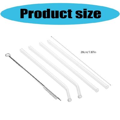Glass Straw Drinking Straw Reusable Straw with Cleaning Brush Juices Straw Glass Straw Set Drink Straw for Drinking