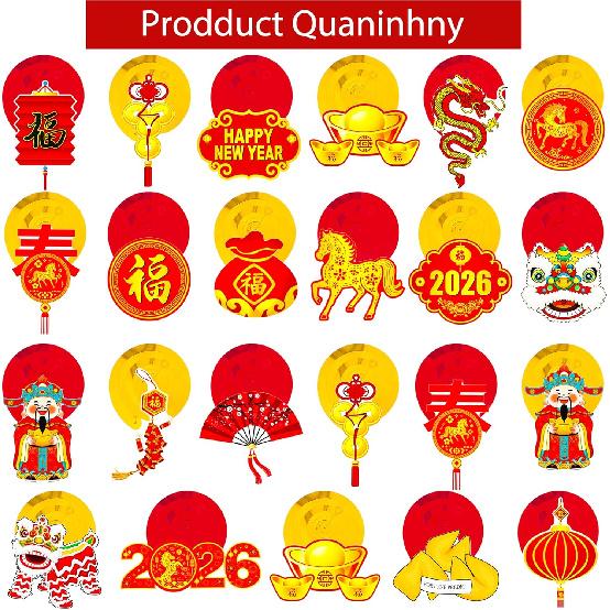 Happy Chinese New Year Hanging Swirls The Year of Horse Decorations 20PCS Lunar New Year Hanging Streamers Spring Festival Lion Dance Zodiac Horse