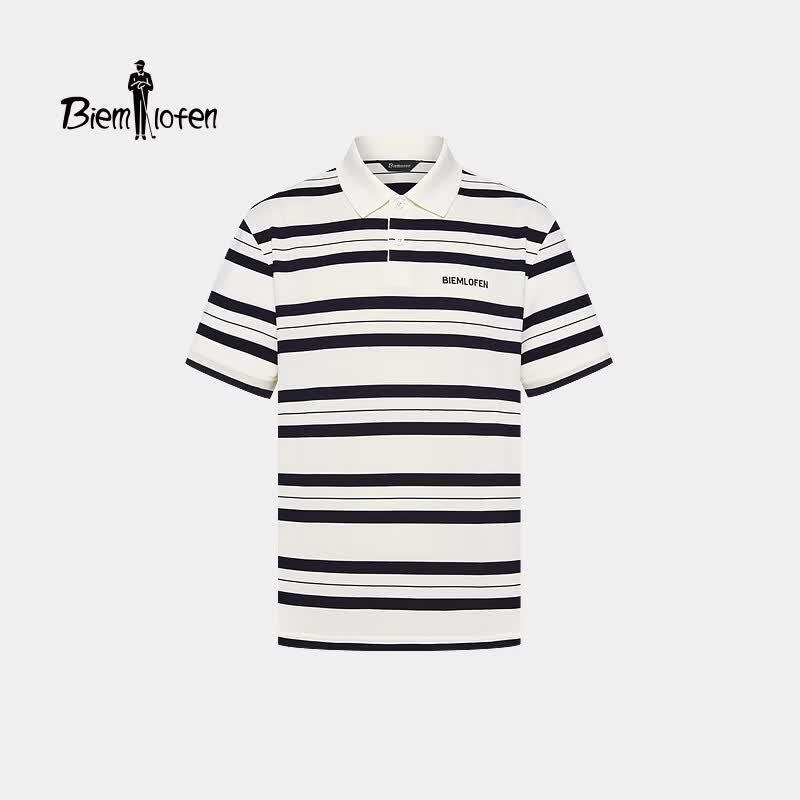 Men s Silk Pique Color-Block Stripe Polo Shirt XL