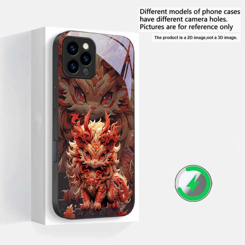 

Kirin with flowing hair Suitable For iPhone 16E 17 Pro Max 15 Pro 14 13 Plus 12 mini 11 16 Air 17Pro magnetism Glass Phone Case iPhone 11