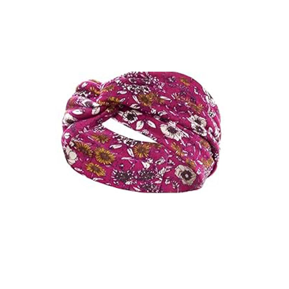 Cashew Flower Headband Sports Running Bohemian Face Wash Makeup Headband Cross Wide-brimmed Headband for Women