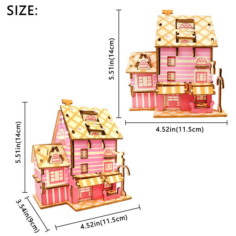 

3D деревянные головоломки игрушки головоломка архитектура дом кофейня кафе дом DIY сборка строительная модель комплект детская развивающая деревянная игрушка