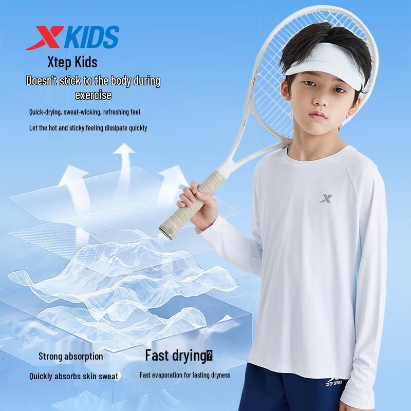 Xtep Youth Quick-Dry Long Sleeve Sports T-Shirt