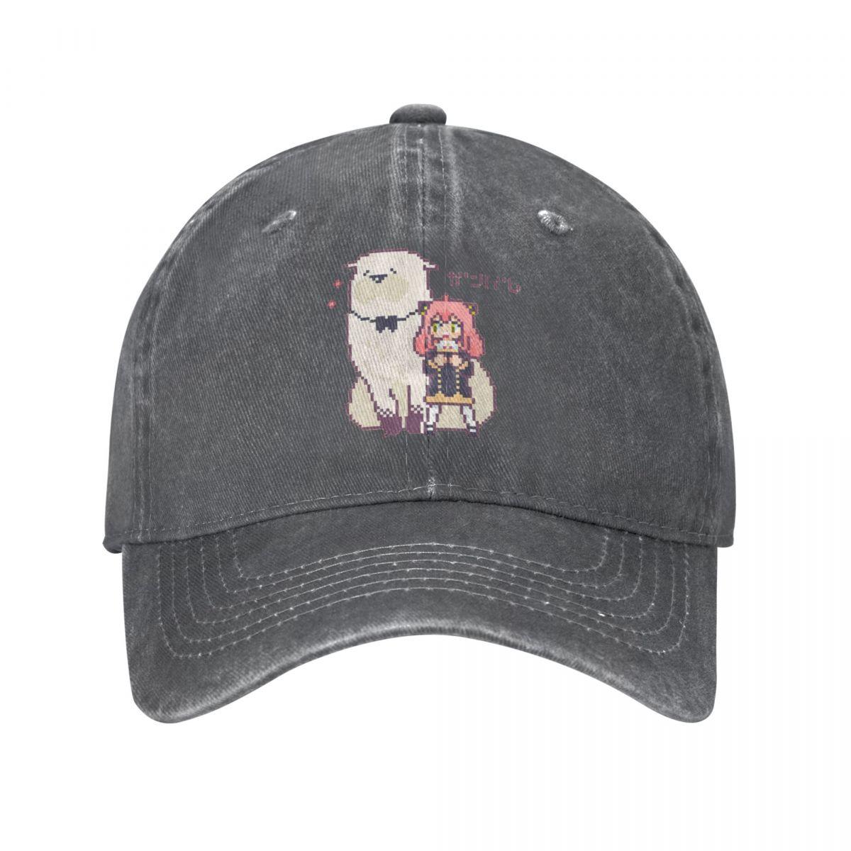 

Vintage Anya With Her Lovely Dog Baseball Caps Unisex Distressed Denim Sun Cap SPY FAMILY Outdoor Workouts Hats Cap