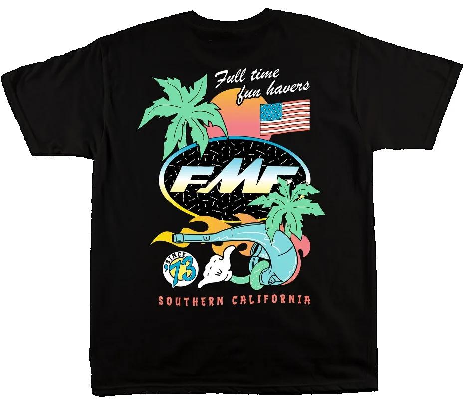 

Новая мужская футболка 2025 года Женская футболка DAY GLO Футболка FMF Racing Хлопковая футболка в стиле ретро с коротким рукавом Мужской топ Футболка для уличной одежды S чёрный