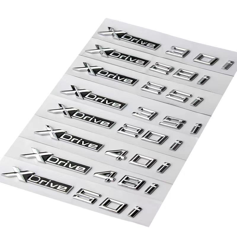 Auto 3D ABS Für BMW XDrive 20i 25i 28i 30i 35i 40i 48i 50i 20d 30d 28d 50d Logo Fender Trunk Abzeichen Emblem Aufkleber Styling