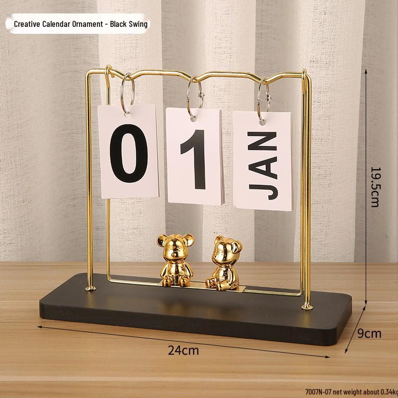 Simple Wood Flip Calendar: Perpetual Desk Ornament & Photo Prop