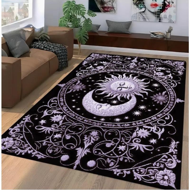 Sun Moon Pattern Area Mat Living Room Floor Mat Office Mat Living Room Bedroom Bathroom Kitchen Home Room Supplies Decoration