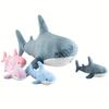 Giant Shark Plush Toy 21.65 Inch Mommy Shark with 4 Baby Sharks Inside Zipper Tummy Perfect Gift for Kids