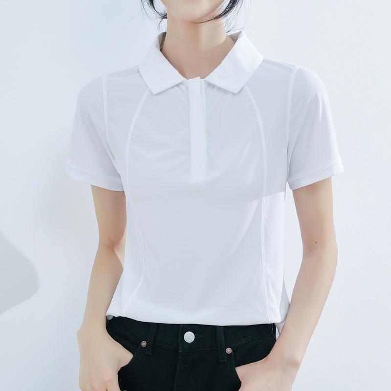 New Summer Casual Age-reducing Short-sleeved T-shirt for Women Simple Texture Sports Thin Women's Polo T-shirt