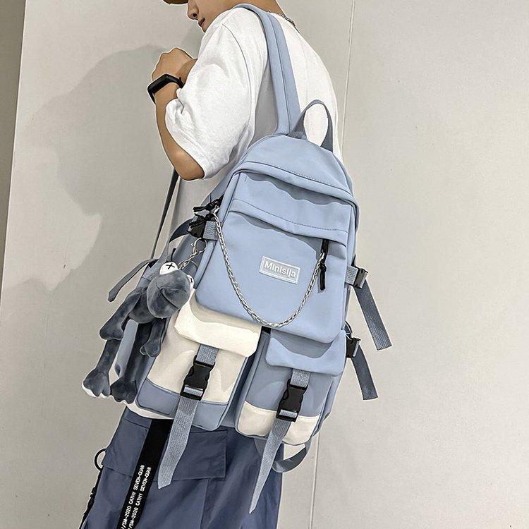 School Bag Female Junior High School Student College Student Japanese Tide Travel Sports Backpack Men Large Capacity Backpack