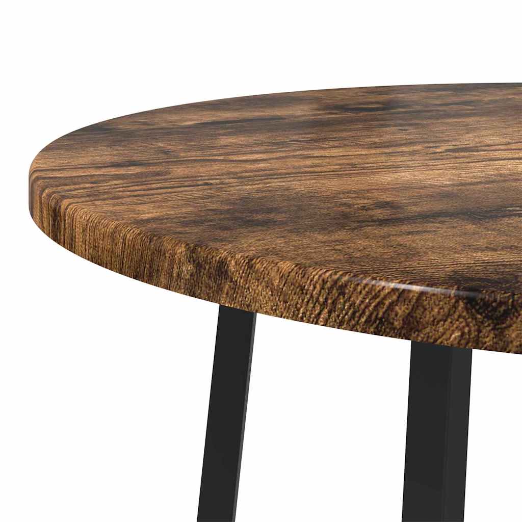 Side Table Set with Shelf 2 pcs Smoked Oak and Black Brown