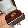 Luxurious Floral Style Copper Ring With Zirconia Accents For Fashionable Women