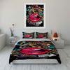 Pink lips, guitar, swirls. Bedding sets Duvet cover sets Duvet covers Pillowcases(1 * Duvet Cover 2 * Pillowcases without duvet insert)