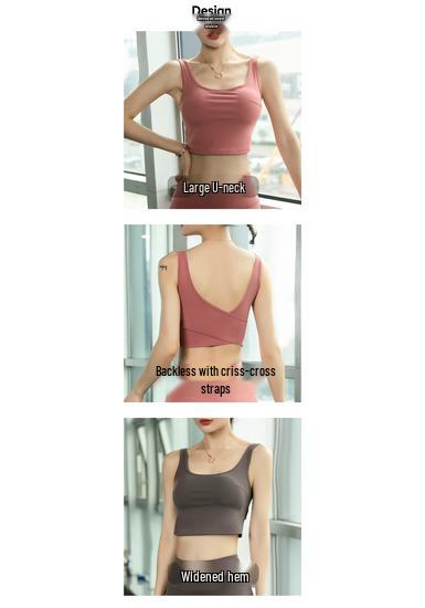 Shockproof Women's Sports Bra: Anti-Sagging, Stylish Yoga Vest, Beautiful Back Design
