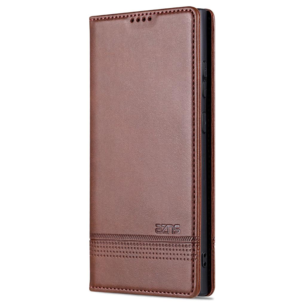 AZNS For Samsung Galaxy S24 Ultra Case Magnetic Suction Leather Phone Cover with Wallet Stand