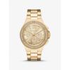 Oversized Lennox Pavé Gold-Tone Watch MK8989