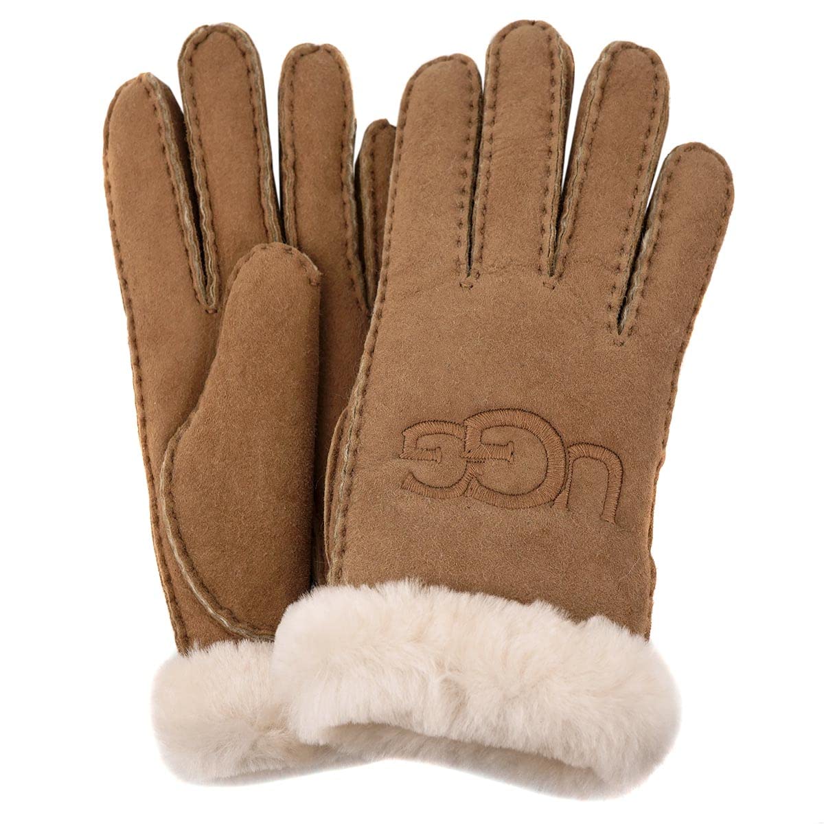 

Женские перчатки UGG из овчины с вышивкой, размер M, 20931, каштановый/чи, [Б/у]