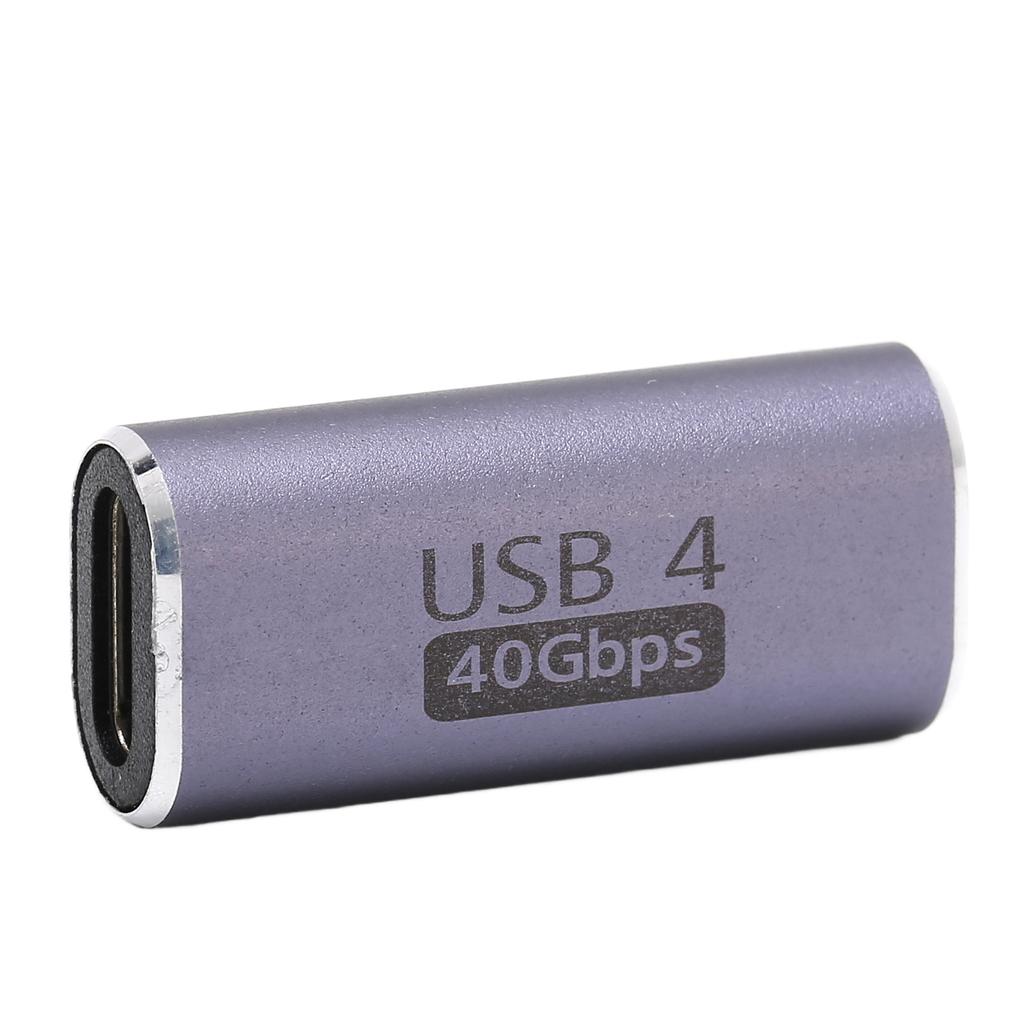 Type C Female To Female Adapter Aluminum Alloy 40Gbps 100W Coupler Extender for Tablet Mobile Phone Straight Type