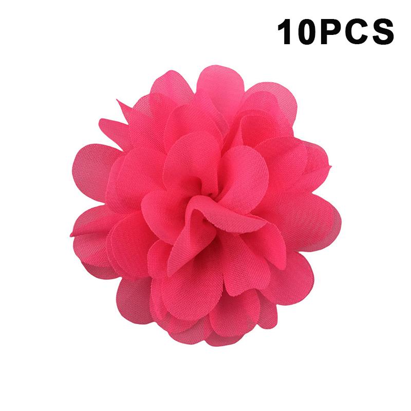 

10PCS 3.5CM Chiffon Flower Hair Bows Fully Lined Flower Tiny Hair Clips Fine Hair Girls For Infants Toddlers Set