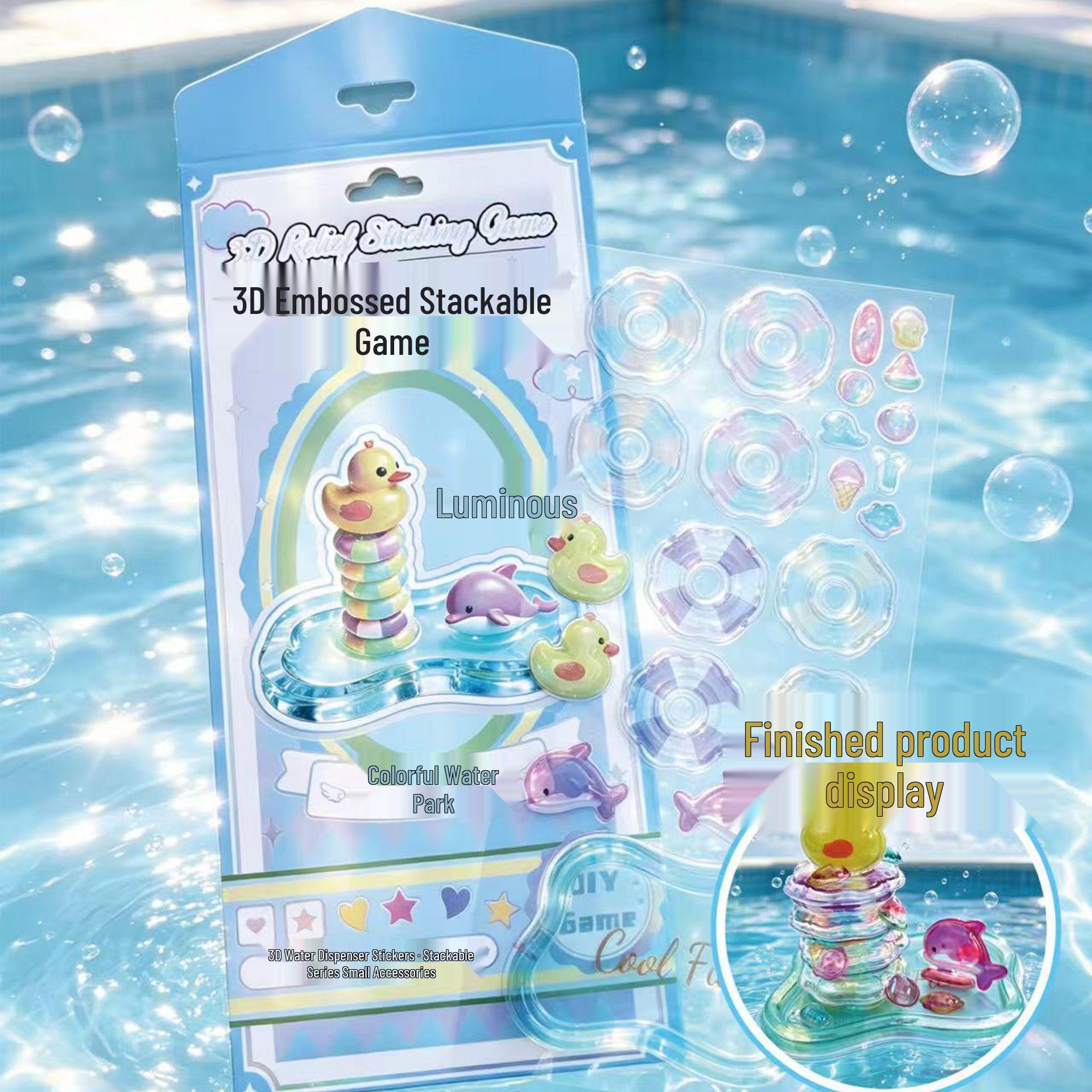3D Embossed Glow-in-the-Dark Cartoon Jelly Stickers for DIY Miniature Landscaping