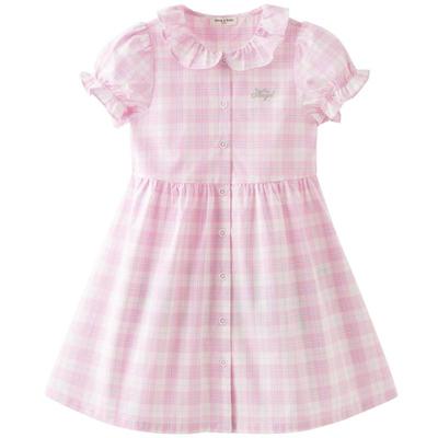 Dave & Bella Girls' Cotton Plaid Princess Dress