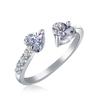 2023 Korean Heart-Shaped Zircon Open Ring: Luxurious, Trendy, and Elegant.