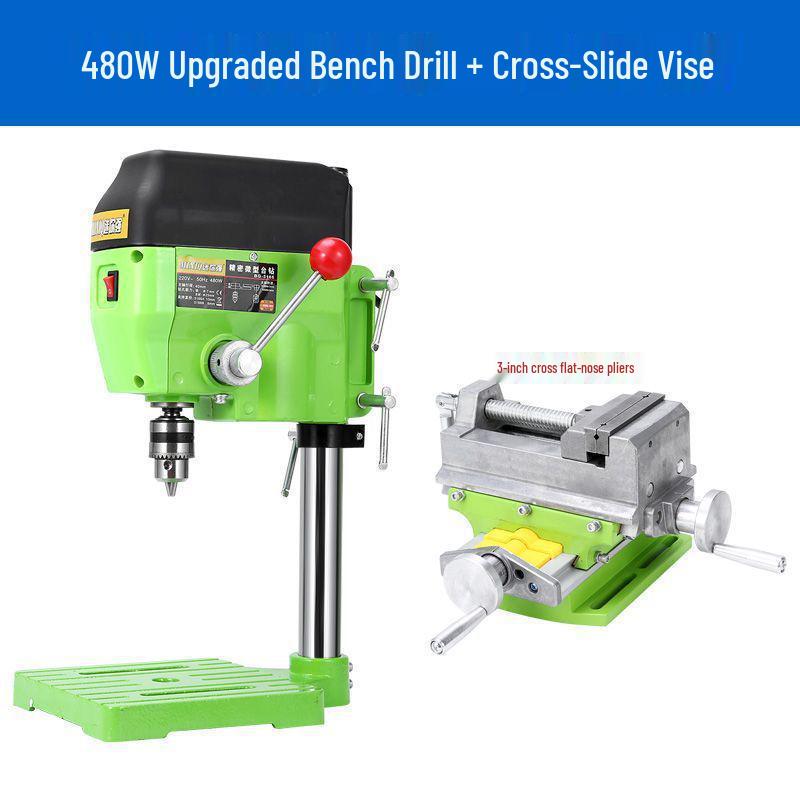 High-Precision Miniature Bench Drill: Industrial-Grade Small Drill Press for Woodworking and Household Use