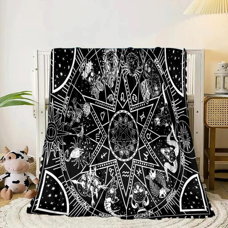 Astrological Symbols Mandala Blanket Flannel Blanket Throw Blanket Sofa Cover Blanket Soft Premium Blanket Picnic Blanket Tv Blanket Gifts