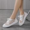 2025 Summer New Trend Lace Mesh Breathable Mesh Hollow Canvas Shoes Casual Sports Small White Shoes Board Shoes