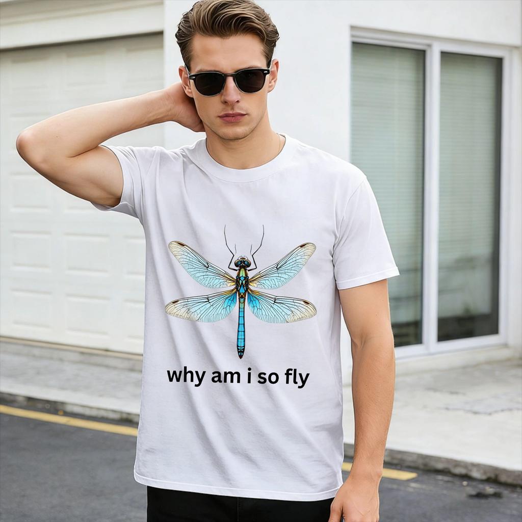 T-shirt Oversize Perché Sono Così Figo Divertente Meme Libellula Magliette in Puro Cotone T-shirt Casual Top a Manica Corta Divertenti Y2K