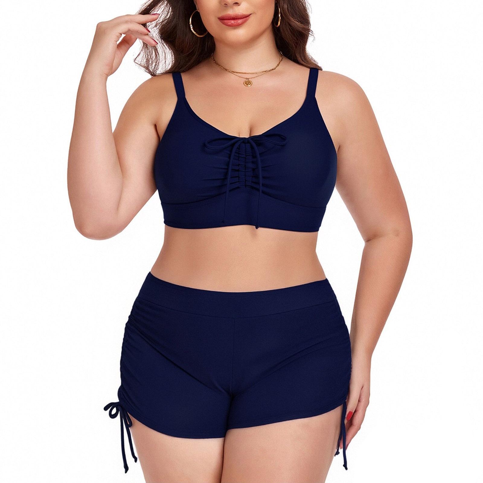 

Women s Plus Size Split Swimsuit Bikini Swimsuit Sport Swimsuit XL Темно-синій