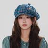 Women's Plaid Cat Octagonal Beret Hat