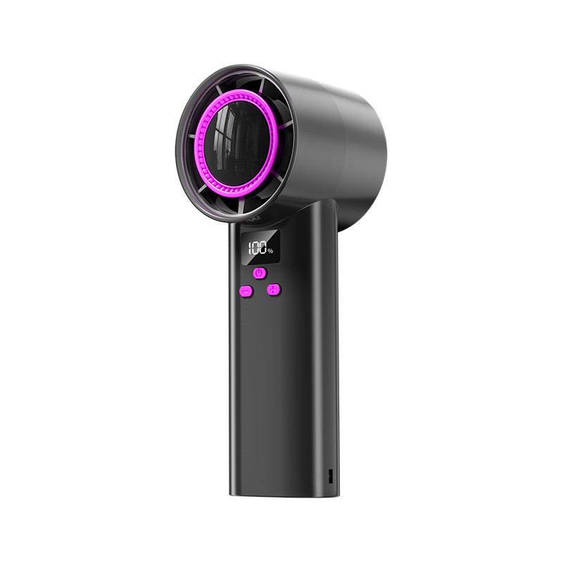 Handheld Usb Rechargeable Bladefree Fan With Digital Display For Travel And Outdoor Use
