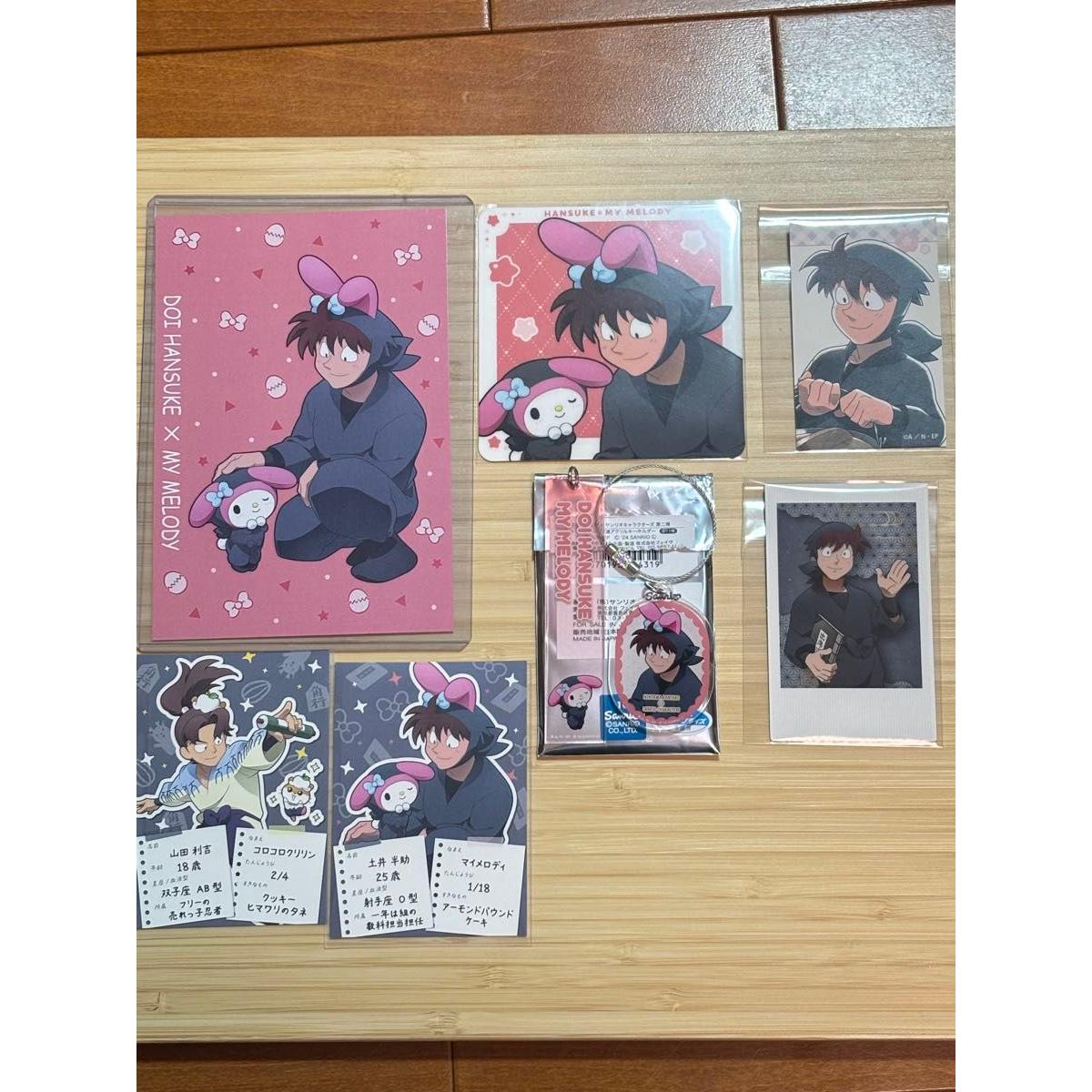 Used Nintama Rantaro Amo Cafe Doi Hansuke Menu Style Card Coaster Bonus Acrylic Keychain
