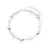 Nalan S925 Sterling Silver Korean Sweetheart Bracelet with Delicate Flower Clasp - Women's Jewelry S4160