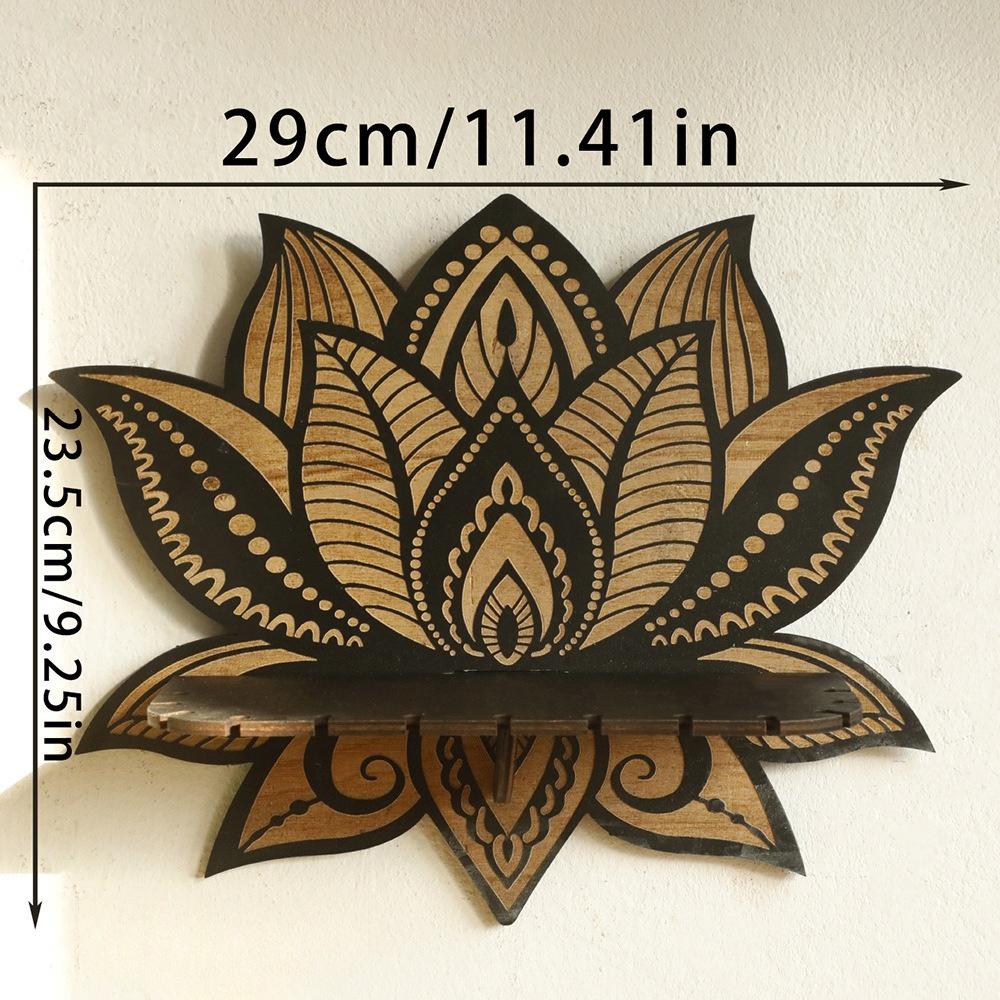 Butterfly Floating Wall Shelf Crystal Shelf Lotus Display Room Ornaments Modern Home Decoration Rack Home Wood Decor Aesthetic