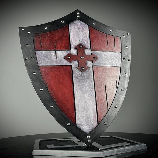 71.12 Cm Templar Shield Medieval Knight Red Cross Wooden Templar Shield Crusader Battle Damaged Heater Shield Best Gift