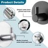 4PCS Stainless Steel Hook Self Adhesive Bathroom Wall Door Hook Coat Racks Punch-free Clothes Towel Hanger Home Storage Hooks